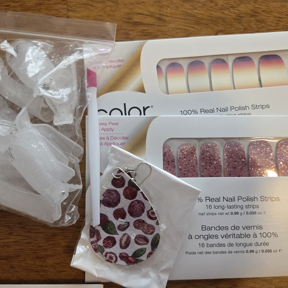 Color Street Nail Polish Strips - Pink and Purple Glitter Set